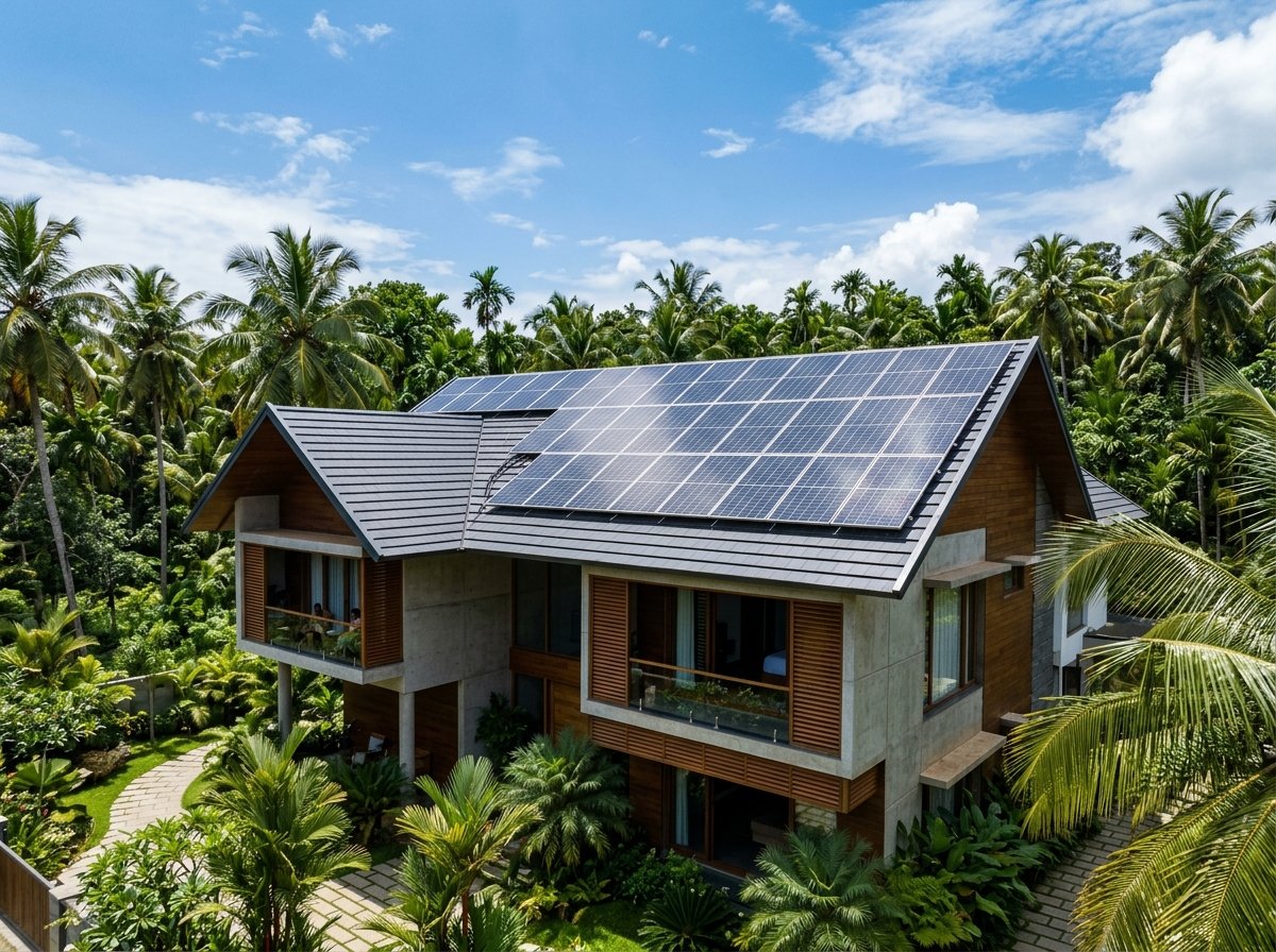 5 kW Sloped Roof Solar Array in Kottayam